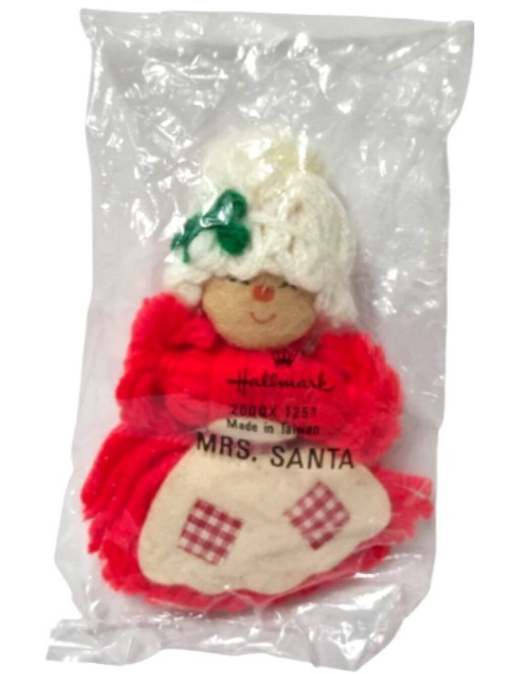 Hallmark MRS SANTA Yarn Ornament 1980s Vintage Christmas Holiday Decor NIP